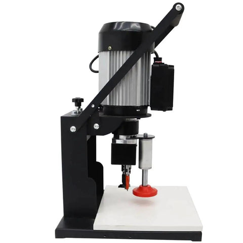 Side view of Go To Pro Grade Portable Woodworking Hinge Drilling And Boring Machine Handheld Drill Press for cabinets and furniture.