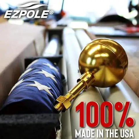 Defender Inground Flag Pole Kit Built Tough For Outdoors With Winds Up To 130 MPH dual flag pole holder, USA-made hardware close-up