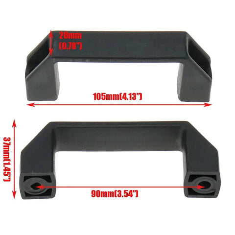 Black Plastic Cabinet Handles For Doors And Drawers With Three And A Half Inch Hole Center Spacing Built To Last Tough As Nails Four Point One By Zero Point Eight By One Point Five Inch Drawer Pulls For Cabinets Gates Garages Tool Boxes Eight Pack Quluxe