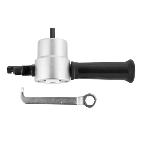 Metal Nibbler With Dual Cutter Heads And 360 Degree Rotating Head For Electric And Pneumatic Drills Pro Handheld Cutter shown.