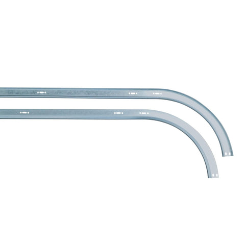 Beefed Up Heavy Duty 12 Inch Radius Horizontal Garage Door Tracks Pair For 7 Foot High Doors, 2 Inch Roller System Track Set