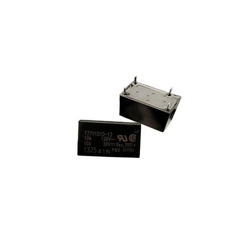 Two Pack 12V 10A SPST Relay With Four Pins, General Purpose Coil Model T77V1D10-12, DIY Friendly for small electrical projects