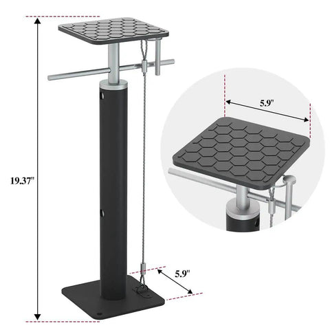 RV Slide Out Support Jack 19 to 42 Inches, 5000 Lbs, Non Marring TPE Pad, Set of 2, adjustable jack with close-up on pad details.