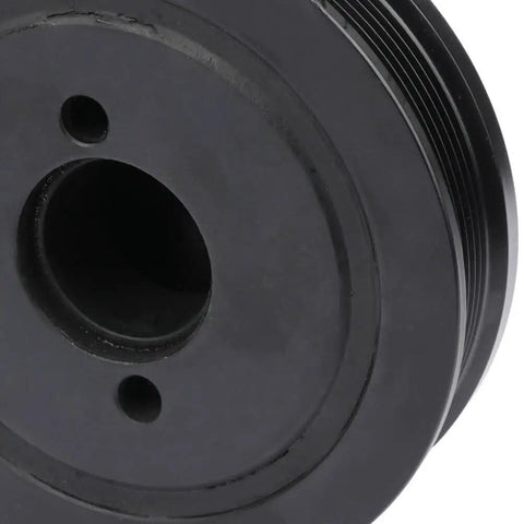 Close-up of Harmonic Balancer 3L2Z 6B321AA Belt Drive Pulley for Ford Explorer Ranger Mustang, black metal pulley with central hole