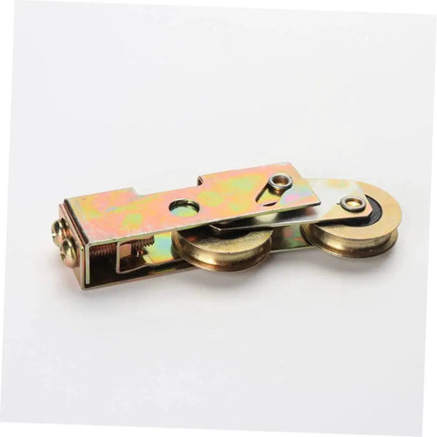 Side view of one and one quarter inch steel ball wheel bearings for sliding doors and cabinets smooth low noise door pulley hardware.