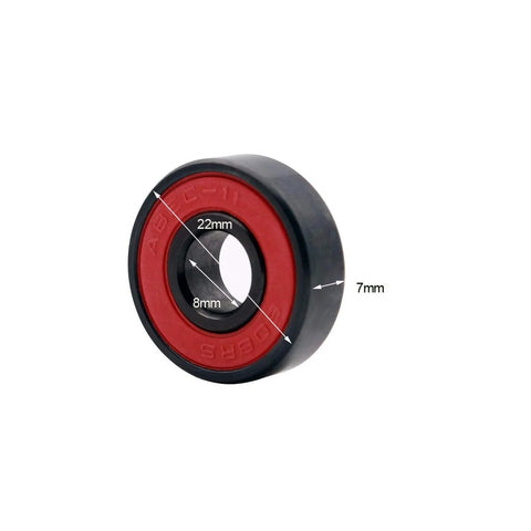 Z-First 608RS hybrid black ceramic bearing with red seal; 22mm outer, 8mm inner, 7mm width, pack of 4.