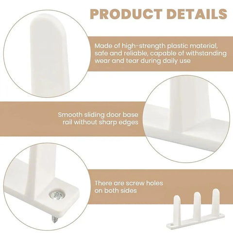 Product details of 4 Pack Universal Closet Door Floor Guide Kit For One Three Eighths Inch Thick Doors ABS Sliding Door Bottom Guide White