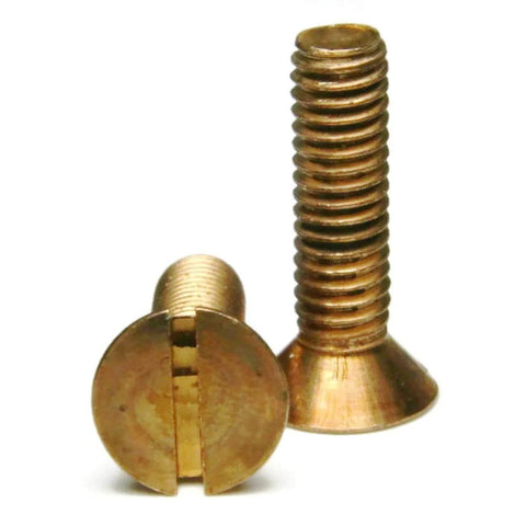 Slotted Flat Head Silicon Bronze Machine Screws 5/16-18 X 4 Inch Pack Of 25, Corrosion Resistant Alloy 651 For Marine