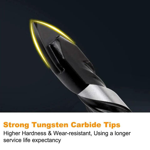 Close-up of Pro Grade Six Piece Concrete And Masonry Drill Bit Set with industrial carbide tips, emphasizing tungsten carbide durability.