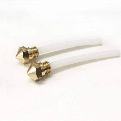 Two Pack MK10 M7 Extruder Nozzles 0.4mm With Two PTFE Tubes 71mm Long for 1.75mm Filament 3D Printers