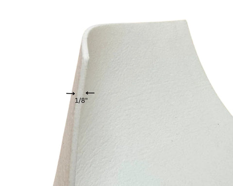 CeraTex 3170 ceramic fiber paper, white 1/8 in thick, edge close-up.