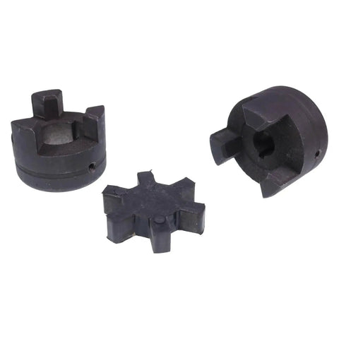 Flexible L Jaw Coupling Set L075 Three Piece One Half To Seven Eighths Inch Shaft Couplings With Buna N NBR Rubber Spider components