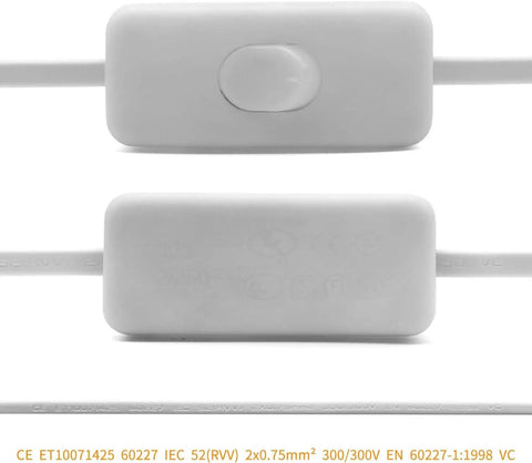 Close-up of Six Foot T5 T8 LED Tube Power Extension Cable With On Off Switch 3 Pack For Integrated LED Light Fixtures