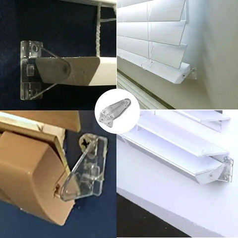 4 Pack Clear Plastic Hold Down Brackets For 1 Inch Mini Blind Bottom Rail Clips With Screws No Brainer Install