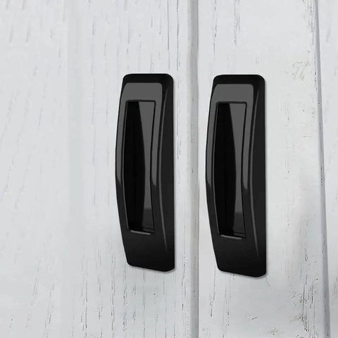 Self Stick Instant Cabinet Drawer Handle Multipurpose Stick On Handle for Kitchen Cabinets Doors and Windows, black plastic