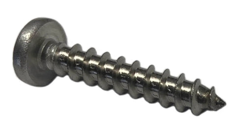 No 8 By 1 Inch Stainless Steel Pan Head Sheet Metal Screws Full Thread Phillips Drive Bright Finish Self-Tapping close-up