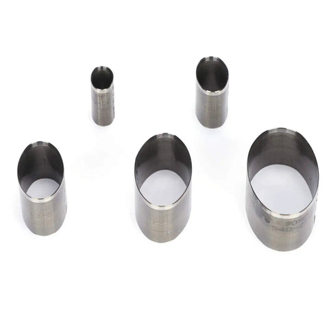 5 Piece Leather Punch Die Set Hollow Oval Cutter Pro Grade Leather Craft DIY Tool Durable High Carbon Steel Hand Made Mold For Precise Hole Punching Belt Wallet Bag Projects