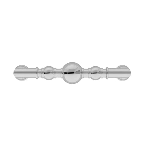 Firenze Collection Chrome Traditional Round Cabinet And Drawer Pull Handle For Kitchen And Bath 3 3/4 Inch Center To Center