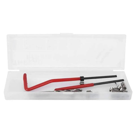 Pro Grade M4 Thread Repair Kit With 25 Helicoil Inserts In Transparent Plastic Box For Processing Machinery Restores Damaged Threads Fast And Easy