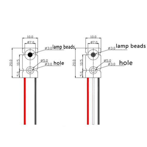 Technical diagram of 2Pcs Pro Grade IR Break Beam Sensor Through Beam Photoelectric Switch 5mm LED Counting Module