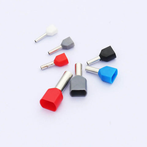Assorted ferrules from 1200-Piece Wire Ferrule Kit With 900 Single Line Ferrules And 300 Twin Barrel Ferrules For Stripped Wire Ends
