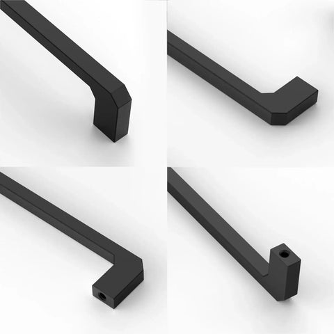 Close-up view of 10 Pack 5 Inch Matte Black Cabinet Pulls Zinc Alloy Kitchen Cabinet Handles Cabinet Hardware For Cabinets And Drawers 128mm