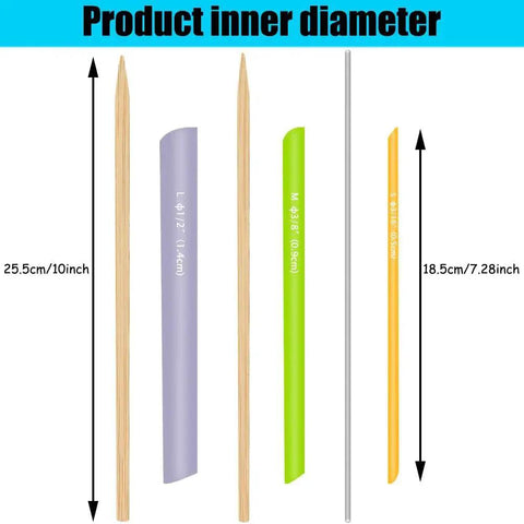 Fast Turn Fabric Tube Turners Set For Sewing DIY By YEQIN Three Size Cylinders For Turning Fabric Tubes Includes Three Sixteenths Inch