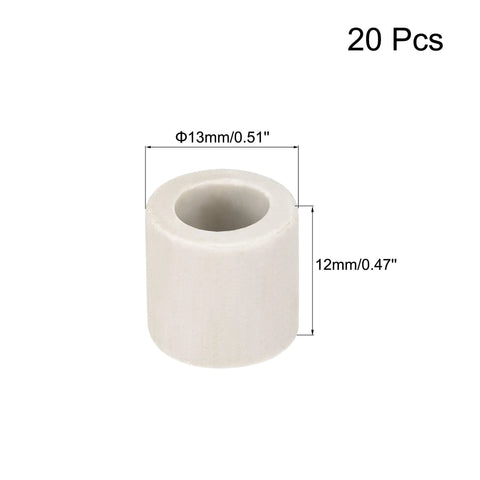 Ceramic tube insulator, 8mm bore, white ceramic, single-bore heat insulation for electronic wires, 20 pcs, Amazon