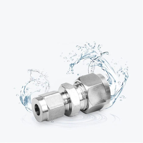 Stainless steel 304 compression tube fitting reducer Union, 3/8in to 1/4in OD, straight connector, 2pcs