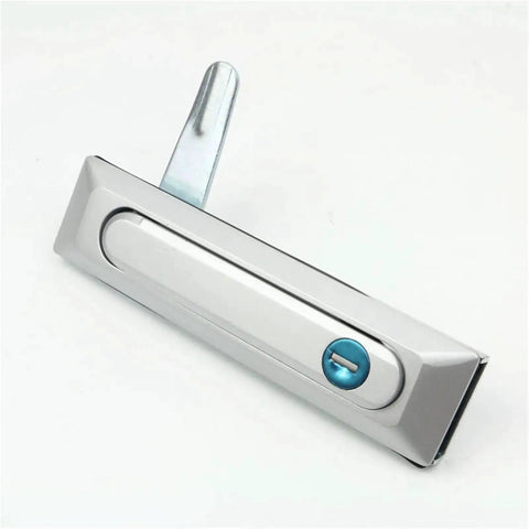 Close-up of swing handle lock for Electrical Switchboard Panel Enclosure With Industrial Rod Control And Compression Latch