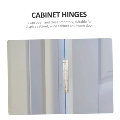 Heavy Duty Piano Hinge Set OUNONA 30 Piece for Cabinets and Jewelry Boxes With 180 Degree Swing and Pre Drilled Mounting Holes High Load Capacity and Durable Steel Construction Built to Last in Everyday Use installed on cabinet