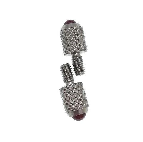 Top Notch Ruby Ball Tip Contact Points For Dial Indicators Set Of 2 M2.5 Thread Shank 5mm Diameter 7.3mm Length close-up view
