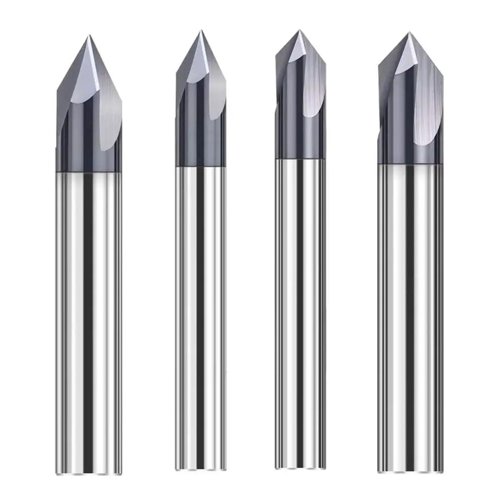carbide V groove end mills set - TiAlN Coated Pro Grad...