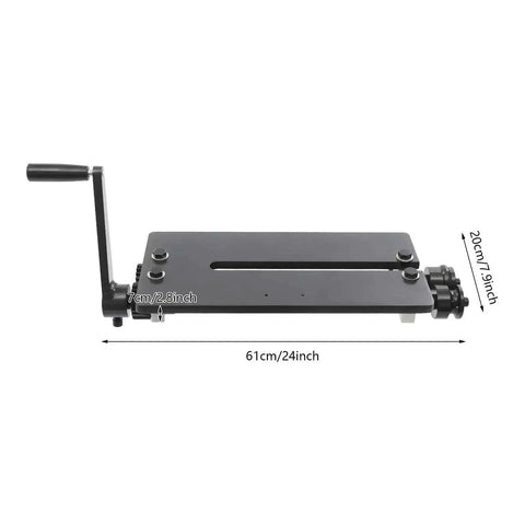 12 Inch Gear Drive Bead Roller Kit With 6 Changeable Dies for Sheet Metal Beading showing side view and measurements