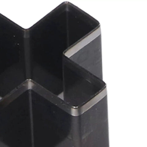 Close-up of Crossed Shape Hollow Punch Cutter Die Set For Leather Crafting Three Sizes Durable Alloy Steel for DIY projects.