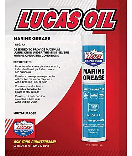 Lucas Oil Marine Grease tube with red and white packaging, 3 oz combo pack for automotive use.