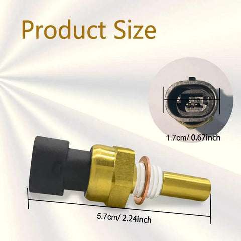 Engine Coolant Temperature Sensor Compatible With Chevy Cavalier Cobalt Equinox Express Silverado 1500 2500 HD 3500 GMC Sierra Pontiac G5 Saturn OEM Equivalent Replacement 12608814 2134333 15326388 19236568 with size dimensions.