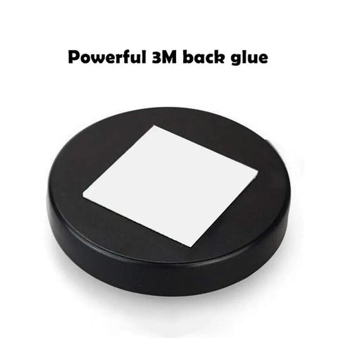 Close-up of the black 2 Pack Blind Spot Mirrors With 360 Degree Rotation, Round HD Glass, Stick On Convex Side View For Universal Cars, Black, Adjustable, Waterproof, 50mm Diameter, 12mm Thick.