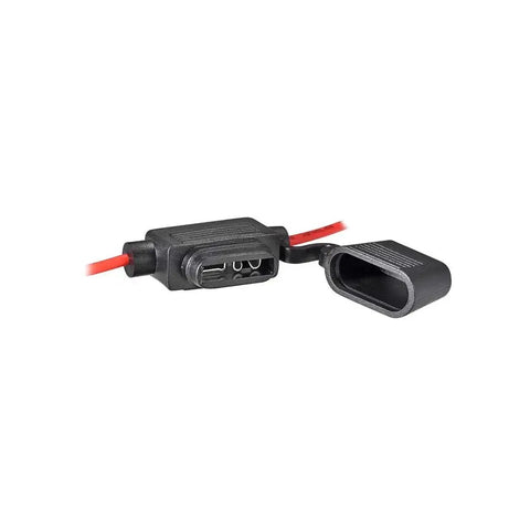In Line 18AWG Waterproof Fuse Holder For ATC And ATO Fuses With Dual Lid Black Weatherproof Design For Auto Marine RV Power Circuits