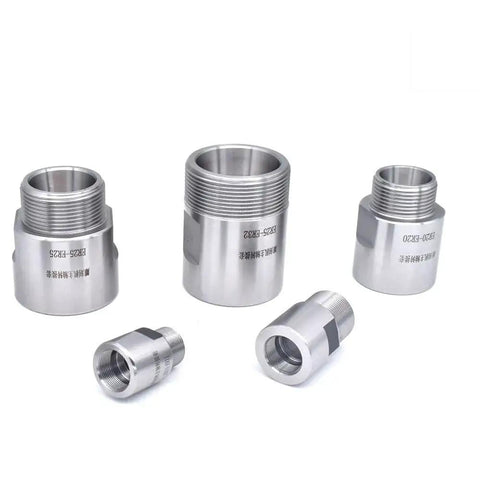 Set of metal ER collet thread adapters for ER20-ER25 with spindle shaft sleeves, 5 pieces
