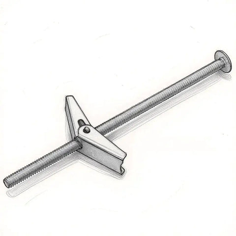 Quarter Inch By Three Inch Carbon Steel Toggle Bolt Wing Anchor Pack Of 50 For Hollow Wall Surfaces Ideal For Block And Drywall With Spring Wing Toggle