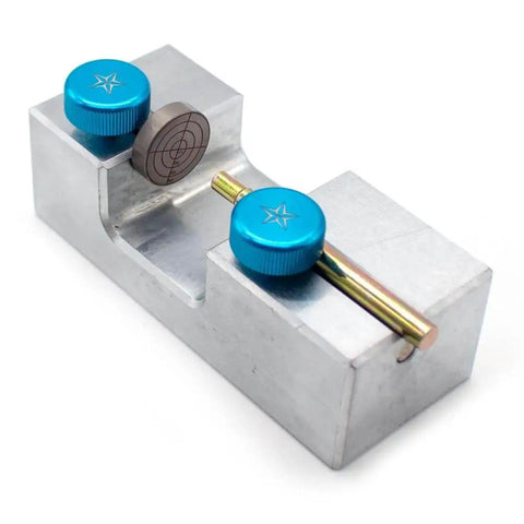 Pro Grade Dop Stick Transfer Jig For Gemstones, Dual Clamp Magnetic And Side Pressure, Horizontal Or Vertical Alignment, Aluminum Build
