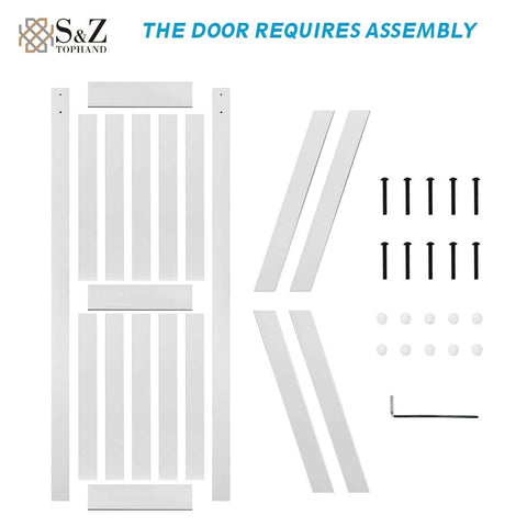Double MDF Barn Door Panel Set With Waterproof PVC Surface 18 Inch By 84 Inch Slab Solid Sliding Door For Interior Rooms assembly kit