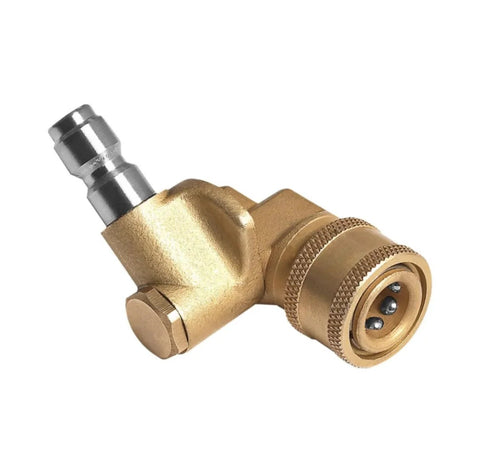 Pivoting Pressure Washer Coupler With One Quarter Inch Quick Connect For Gutter Cleaning Attachment 240 Degree Reach With Seven Angles