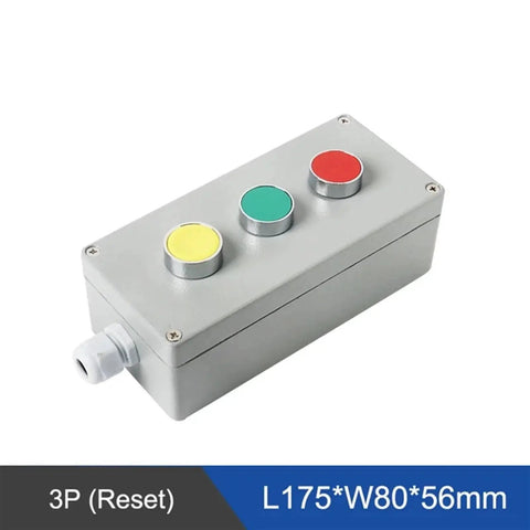 Metal Push Button Control Box Explosion Proof Junction Waterproof Box with 3P emergency buttons and durable IP-rated enclosure