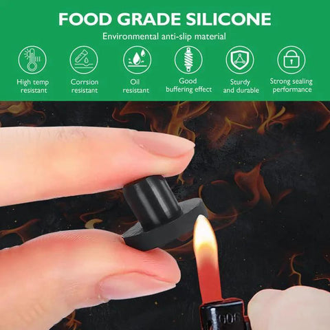 Person holding T Shaped Silicone Hole Plug 76.3 Mm 3 In Soft Flexible Rubber Stopper with flame test for durability.