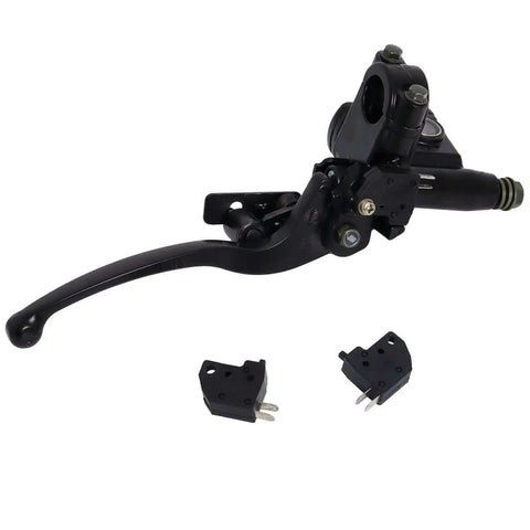 Universal Left Hydraulic Brake Master Cylinder For Seven Eighths Inch Handlebars On Moto ATV Pit Bike Dirt Bike GY6 Engine 50cc To 250cc With Durable Alloy Lever