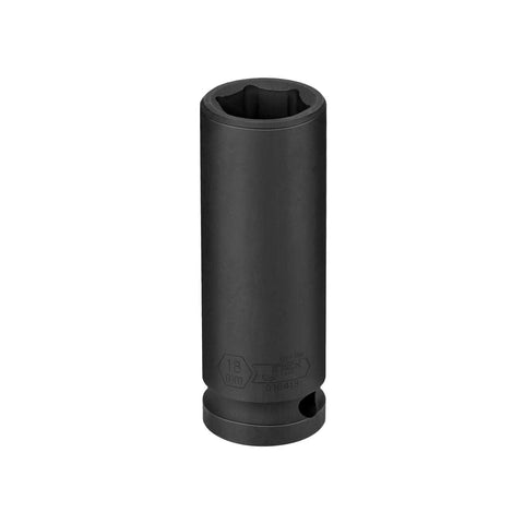 18mm Deep Impact Socket for 1/2 Inch Drive With Extra Long Reach, 6-Point Metric Cr-Mo Alloy Steel, Heavy-Duty Tool