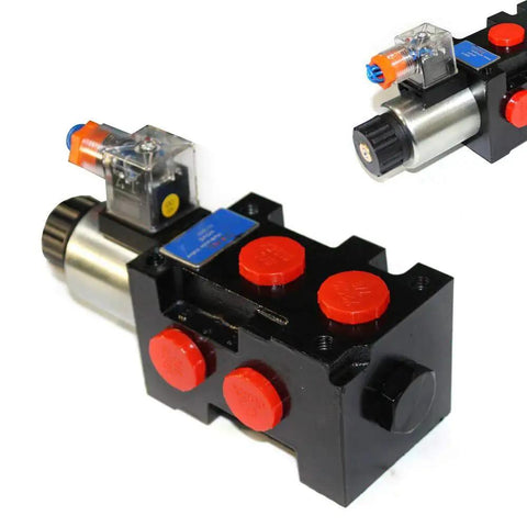 Hydraulic Solenoid Selector Diverter Valve For Switching Oil Circuits Between Different Flow Rates And Pressures, 13 GPM 50 LPM Max Flow