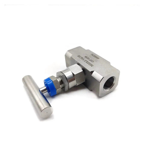 Stainless Steel High Pressure Needle Valve Pro Grade 6000 PSI For Precision Flow Control In Instrument Systems With One Quarter Inch To One Half Inch Female Thread Panel Mount Through Panel Design
